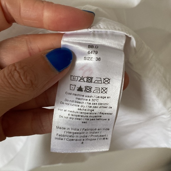 NWOT Ganni White Asymmetric Collar Shirt - Picture 10 of 12